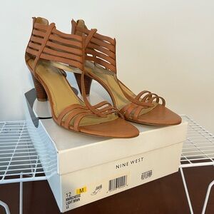 Nine West Women's Tan Strappy Heels